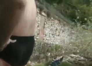 Shades-wearing blonde enjoying incest outdoors