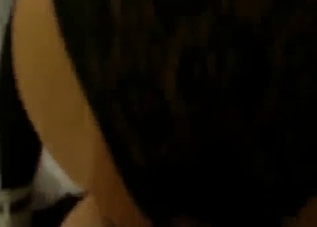 Blonde with bangs sucking her son's cock